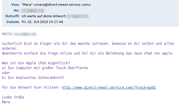 Abb. Spam-Mail