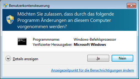 Abb. Windows UAC-Dialog